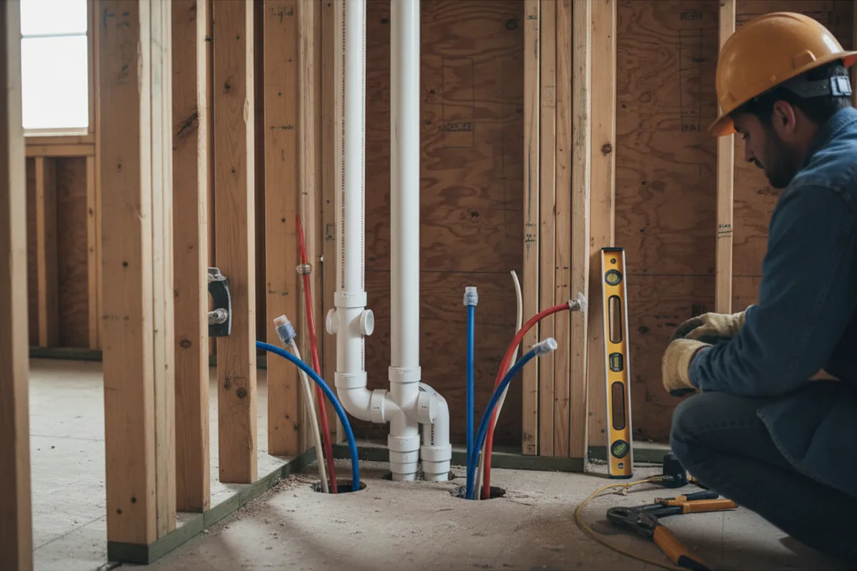 Drain and supply rough-in during Leak Detection in Fox